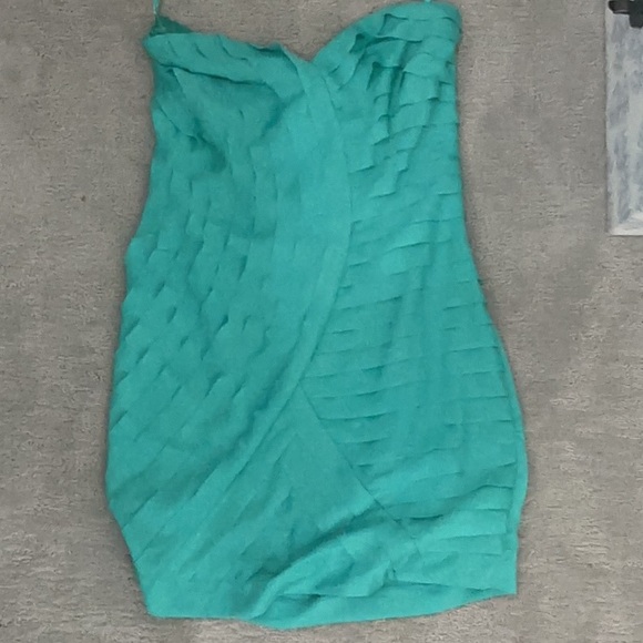 Elegant Teal Strapless Dress - Picture 1 of 2